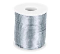 sourcing map Crafts Nylon Satin Cord 2mm x 55 Yards Macrame Rope Braided Thread Twine String Smooth Beading Cord Chinese Knotting Silk for Bracelet Necklace Jewelry Making DIY, Light Gray