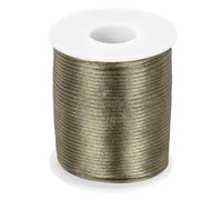 sourcing map Crafts Nylon Satin Cord 2mm x 55 Yards Macrame Rope Braided Thread Twine String Smooth Beading Cord Chinese Knotting Silk for Bracelet Necklace Jewelry Making DIY, khaki