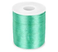 sourcing map Crafts Nylon Satin Cord 2mm x 55 Yards Macrame Rope Braided Thread Twine String Smooth Beading Cord Chinese Knotting Silk for Bracelet Necklace Jewelry Making DIY, Pale Green
