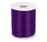 sourcing map Crafts Nylon Satin Cord 2mm x 55 Yards Macrame Rope Braided Thread Twine String Smooth Beading Cord Chinese Knotting Silk for Bracelet Necklace Jewelry Making DIY, Deep Purple