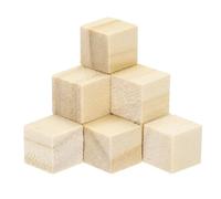 sourcing map Crafts Wooden Cube 100 Pcs Square Natural Solid Wood Crafts Blocks for DIY Projects, Puzzle Making, Letters, and Stamps for Home Decoration