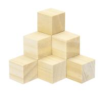 sourcing map Crafts Wooden Cube 100 Pcs Square Natural Solid Wood Crafts Blocks for DIY Projects, Puzzle Making, Letters, Stamps for Home Decoration