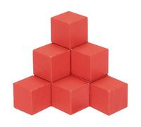 sourcing map Crafts Wooden Cube 50 Pcs 1.5cm Square Red Natural Solid Wood Crafts Blocks for DIY Projects, Puzzle Making, Letters, and Stamps for Home Decoration