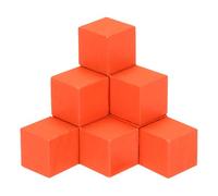 sourcing map Crafts Wooden Cube 50 Pcs 2cm Square Orange Natural Solid Wood Crafts Blocks for DIY Projects, Puzzle Making, Letters, and Stamps for Home Decoration
