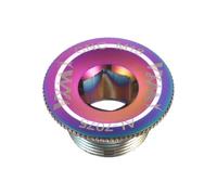 sourcing map Crank Cover Screw M18 Set Aluminum Alloy Bicycle Crank Fixing Bolt Bike Crankset Arm Bolt Chainwheel Screws for Mountain Bike, Iridescent Color