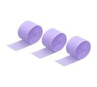 sourcing map Crepe Paper Streamer Crepe Paper Decoration 82ft Long 1.77 Inch Wide for Birthday Party Wedding Thanksgiving Christmas Decorations DIY, Light Purple Pack of 3