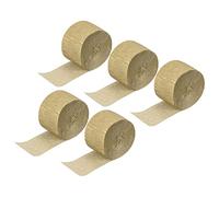sourcing map Crepe Paper Streamer Crepe Paper Decoration 82ft Long 1.77 Inch Wide for Birthday Party Wedding Thanksgiving Christmas Decorations DIY, Gold Tone Pack of 5