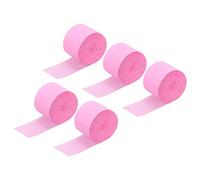 sourcing map Crepe Paper Streamer Crepe Paper Decoration 82ft Long 1.77 Inch Wide for Birthday Party Wedding Thanksgiving Christmas Decorations DIY, Pastel Pink Pack of 5