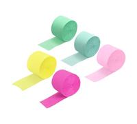 sourcing map Crepe Paper Streamer Party Streamer Decorations 2 Inch x 27 Ft for Birthday Party Wedding Festival Party Decorations, Mint Green, Cyan, Gold, Pink, Rose Red, Pack of 5