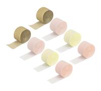 sourcing map Crepe Paper Streamer Party Streamer Decorations 2 Inch x 27 Ft for Birthday Party Wedding Festival Party Decorations, Champagne, Beige, Light Orange, Dark Gold, Pack of 8