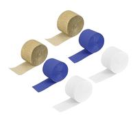 sourcing map Crepe Paper Streamer Party Streamer Decorations 2 Inch x 27 Ft for Birthday Party Wedding Festival Party Decorations, Beige, Navy Blue, Gold, Pack of 6
