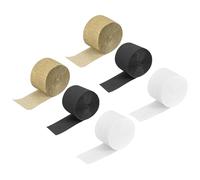 sourcing map Crepe Paper Streamer Party Streamer Decorations 2 Inch x 27 Ft for Birthday Party Wedding Festival Party Decorations, White, Black, Gold, Pack of 6