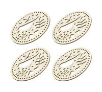 sourcing map Crochet Basket Base 5.5 Inch Circle Wooden Crochet Bag Bottom Unfinished Wood for DIY Craft Basket Crochet, Bag Weaving Knitting Bases, Pack of 4, Bird