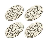 sourcing map Crochet Basket Base 5.5 Inch Circle Wooden Crochet Bag Bottom Unfinished Wood for DIY Craft Basket Crochet, Bag Weaving Knitting Bases, Pack of 4, Flowers