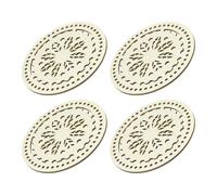 sourcing map Crochet Basket Base 5.5 Inch Circle Wooden Crochet Bag Bottom Unfinished Wood for DIY Craft Basket Crochet, Bag Weaving Knitting Bases, Pack of 4, Leaf
