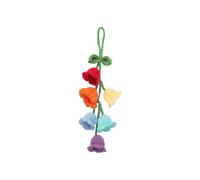 sourcing map Crochet Car Hanging Accessory, Handmade Ornament with 6 Cute Little Lily of the Valley Flowers for Car Decor Bag Keychain, Red/Orange/Yellow/Aqua/Blue/Dark Purple