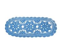 sourcing map Crochet Doilies, 22" x 10" Handmade Crochet Table Placemats Oval Lace Doilies 3 Flowers Pattern Cotton Coaster for Wedding Party Decoration, Blue