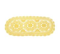 sourcing map Crochet Doilies, 22" x 10" Handmade Crochet Table Placemats Oval Lace Doilies 3 Flowers Pattern Cotton Coaster for Wedding Party Decoration, Light Yellow