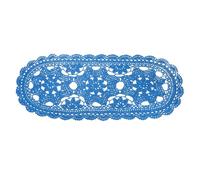 sourcing map Crochet Doilies, 22" x 10" Handmade Crochet Table Placemats Oval Lace Doilies 3 Flowers Pattern Cotton Coaster for Wedding Party Decoration, Cyan