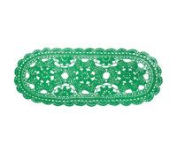 sourcing map Crochet Doilies, 22" x 10" Handmade Crochet Table Placemats Oval Lace Doilies 3 Flowers Pattern Cotton Coaster for Wedding Party Decoration, Green