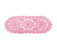 sourcing map Crochet Doilies, 22" x 10" Handmade Crochet Table Placemats Oval Lace Doilies 3 Flowers Pattern Cotton Coaster for Wedding Party Decoration, Light Pink