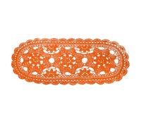 sourcing map Crochet Doilies, 22" x 10" Handmade Crochet Table Placemats Oval Lace Doilies 3 Flowers Pattern Cotton Coaster for Wedding Party Decoration, Orange
