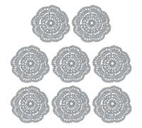 sourcing map Crochet Doilies, 8Pcs 4" Cotton Woven Fabric Coasters, Lace Round Handmade Coasters with Floral Pattern for Wedding Party Decoration (Grey)