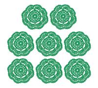 sourcing map Crochet Doilies, 8Pcs 4" Cotton Woven Fabric Coasters, Lace Round Handmade Coasters with Floral Pattern for Wedding Party Decoration (Christmas Green)