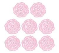 sourcing map Crochet Doilies, 8Pcs 4" Cotton Woven Fabric Coasters, Lace Round Handmade Coasters with Floral Pattern for Wedding Party Decoration (Pink)