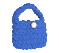 sourcing map Crochet Purse Pouch, Cute Handmade Knitted Storage Bag, Knit Earbud Pouch Crochet Bag for Earbuds Headphones Keys Makeup Storage Organizer, Sapphire Blue