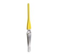 sourcing map Cross Lock Tweezers 6.22" Stainless Steel Reverse Tweezers Straight Tip with PVC Rubber for Jewelry DIY Craft Electronics, Yellow