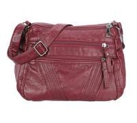 sourcing map Crossbody Bags for Women, PU Leather Multi Pocket with Adjustable Straps Women's Shoulder Sling Handbags Soft Purse, Red