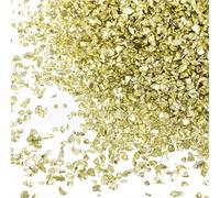 sourcing map Crushed Glass for Resin Art, 150g Medium Irregular Metallic Chunky Chips Small Broken Crushed Glass Glitter Pieces for Crafts DIY Vase Filler Jewelry Making Decor, Metallic Green