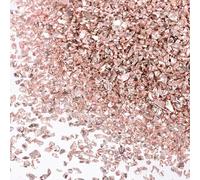 sourcing map Crushed Glass for Resin Art, 150g Medium Irregular Metallic Chunky Chips Small Broken Crushed Glass Glitter Pieces for Crafts DIY Vase Filler Jewelry Making Decor, Pink