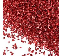 sourcing map Crushed Glass for Resin Art, 150g Medium Irregular Metallic Chunky Chips Small Broken Crushed Glass Glitter Pieces for Crafts DIY Vase Filler Jewelry Making Decor, Red