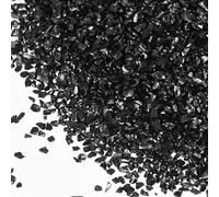 sourcing map Crushed Glass for Resin Art, 150g Medium Irregular Metallic Chunky Chips Small Broken Crushed Glass Glitter Pieces for Crafts DIY Vase Filler Jewelry Making Decor, Black
