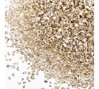 sourcing map Crushed Glass for Resin Art, 150g Medium Irregular Metallic Chunky Chips Small Broken Crushed Glass Glitter Pieces for Crafts DIY Vase Filler Jewelry Making Decor, Champagne Gold