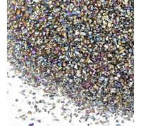 sourcing map Crushed Glass for Resin Art, 150g Small Irregular Metallic Chunky Chips Small Broken Crushed Glass Glitter Pieces for Crafts DIY Vase Filler Jewelry Making Decor, AB Colors
