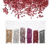 sourcing map Crushed Glass High Luster Chips 1-3mm Broken Glass Pieces Irregular Glass Metallic Crystal Chips for Nail Arts Craft DIY Vase Filler Jewelry Making Decoration, 30g, Multicolor