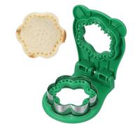 sourcing map Crustless Sandwich Cutter, Flower Shape Uncrustable Sandwich Maker Sealer Press Bread Cookie Cutter and Sealer for DIY Breakfast Lunch Afternoon Tea (Green)