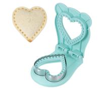 sourcing map Crustless Sandwich Cutter, Heart Shape Uncrustable Sandwich Maker Sealer Press Bread Cookie Cutter and Sealer for DIY Breakfast Lunch Afternoon Tea (Blue)