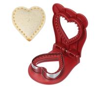 sourcing map Crustless Sandwich Cutter, Heart Shape Uncrustable Sandwich Maker Sealer Press Bread Cookie Cutter and Sealer for DIY Breakfast Lunch Afternoon Tea (Red)