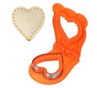sourcing map Crustless Sandwich Cutter, Heart Shape Uncrustable Sandwich Maker Sealer Press Bread Cookie Cutter and Sealer for DIY Breakfast Lunch Afternoon Tea (Orange)