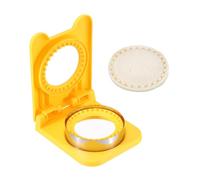 sourcing map Crustless Sandwich Cutter, Round-Shape Uncrustable Sandwich Maker Sealer Press Bread Cookie Cutter and Sealer for DIY Breakfast Lunch Afternoon Tea (Yellow)