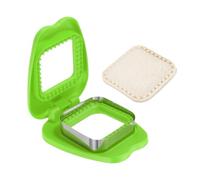 sourcing map Crustless Sandwich Cutter, Square Apple Uncrustable Sandwich Maker Sealer Press Bread Cookie Cutter and Sealer for DIY Breakfast Lunch Afternoon Tea (Green)
