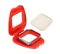 sourcing map Crustless Sandwich Cutter, Square Apple Uncrustable Sandwich Maker Sealer Press Bread Cookie Cutter and Sealer for DIY Breakfast Lunch Afternoon Tea (Red)