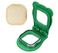 sourcing map Crustless Sandwich Cutter, Square Shape Uncrustable Sandwich Maker Sealer Press Bread Cookie Cutter and Sealer for DIY Breakfast Lunch Afternoon Tea (Green)