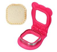 sourcing map Crustless Sandwich Cutter, Square Shape Uncrustable Sandwich Maker Sealer Press Bread Cookie Cutter and Sealer for DIY Breakfast Lunch Afternoon Tea (Rose Red)