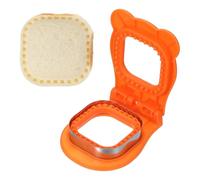 sourcing map Crustless Sandwich Cutter, Square Shape Uncrustable Sandwich Maker Sealer Press Bread Cookie Cutter and Sealer for DIY Breakfast Lunch Afternoon Tea (Orange)