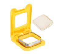 sourcing map Crustless Sandwich Cutter, Square-Shape Uncrustable Sandwich Maker Sealer Press Bread Cookie Cutter and Sealer for DIY Breakfast Lunch Afternoon Tea (Yellow)